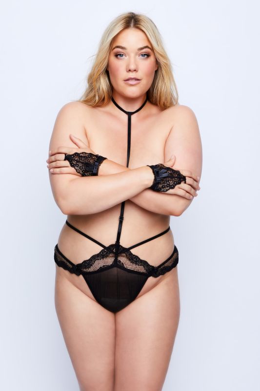 Lace Thong with Detachable Choker