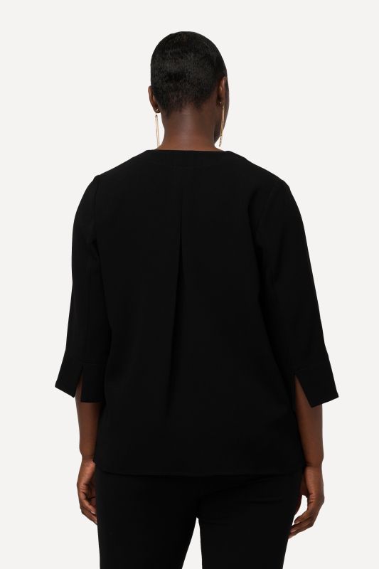 Split Neck 3/4 Sleeve Blouse
