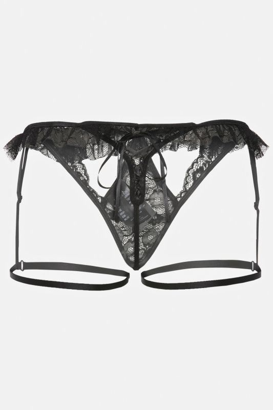 Thong with Removable Stockings