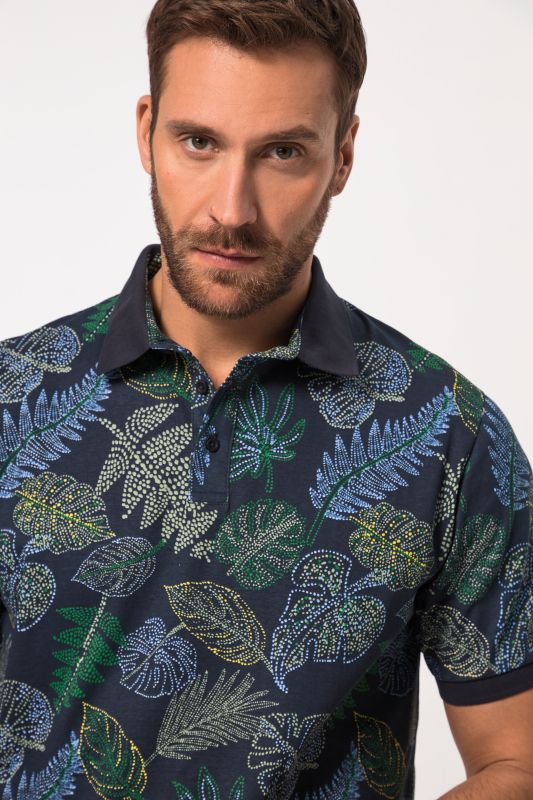 Polo shirt, short sleeve, all-over print, polo collar, up to 8 XL