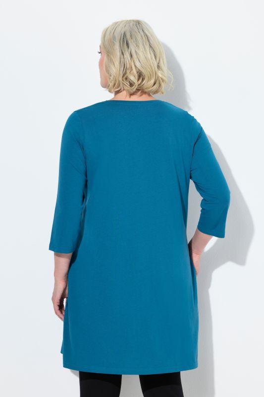 Criss Cross V-Neckline Swing Knit Tunic