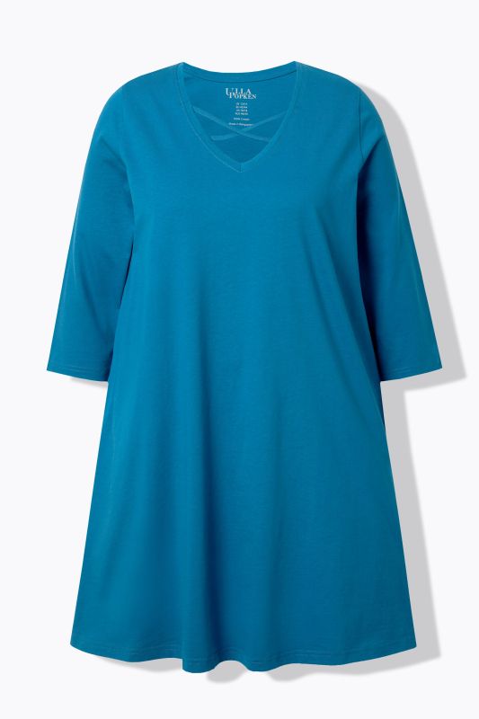Criss Cross V-Neckline Swing Knit Tunic