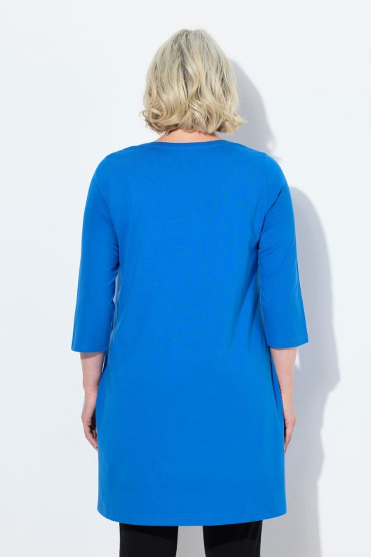 Criss Cross V-Neckline Swing Knit Tunic