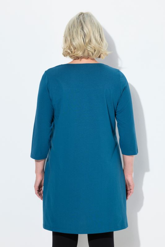 Square Neckline Knit Swing A-line Pocket Tunic