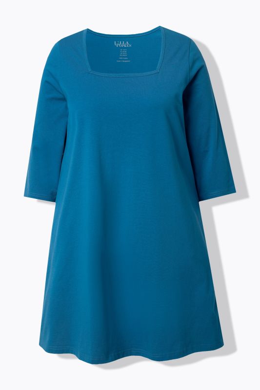 Square Neckline Knit Swing A-line Pocket Tunic