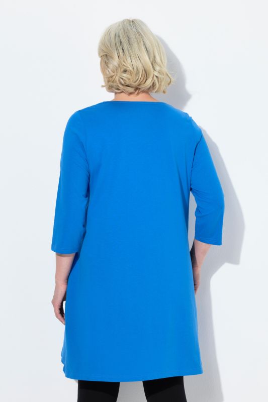 Square Neckline Knit Swing A-line Pocket Tunic