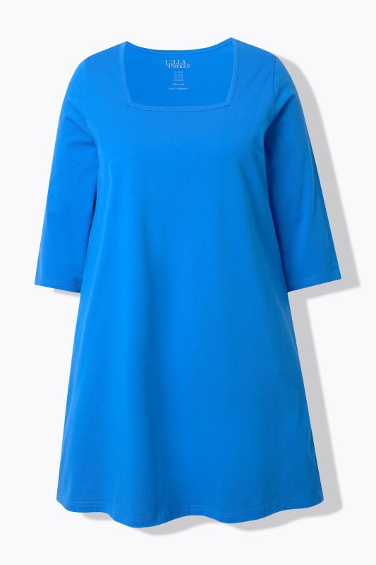 Square Neckline Knit Swing A-line Pocket Tunic