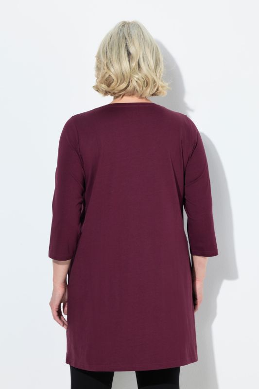 V-Neck Seam Knit  A-line Swing Tunic