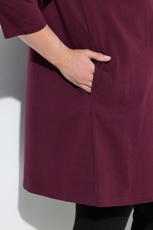 V-Neck Seam Knit  A-line Swing Tunic