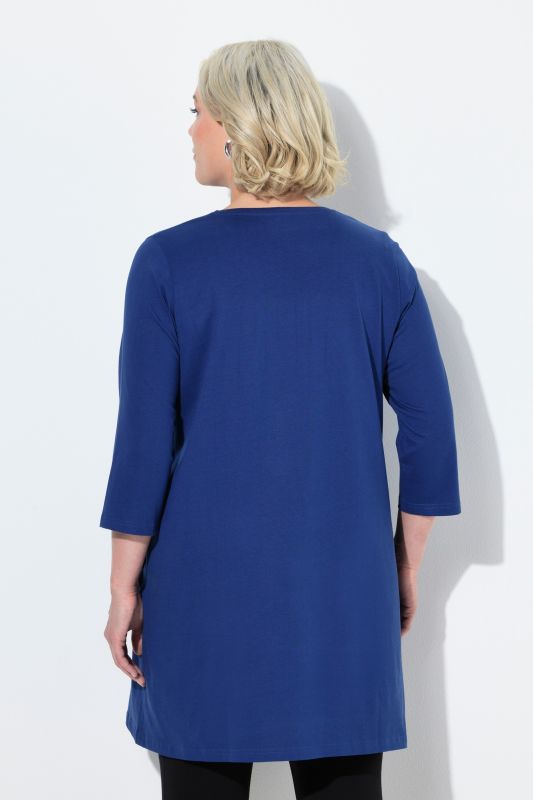 V-Neck Seam Knit  A-line Swing Tunic
