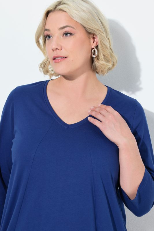 V-Neck Seam Knit  A-line Swing Tunic