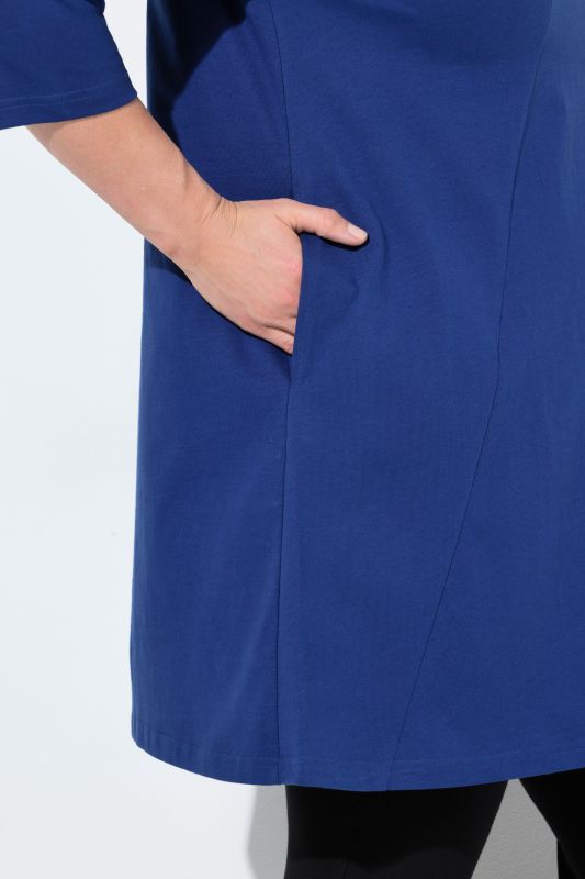 V-Neck Seam Knit  A-line Swing Tunic