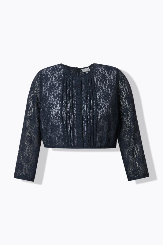 Stretch Lace 3/4 Sleeve Dirndl Blouse