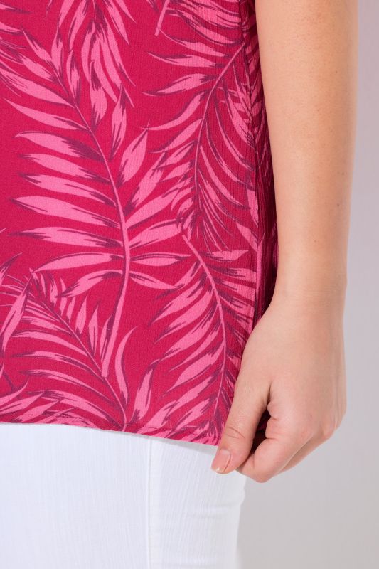Palm Leaf Short Sleeve Blouse