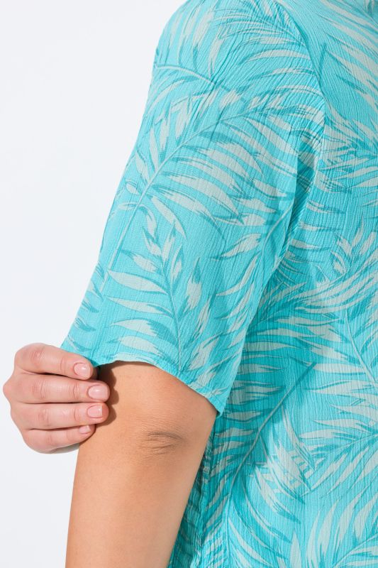 Palm Leaf Short Sleeve Blouse
