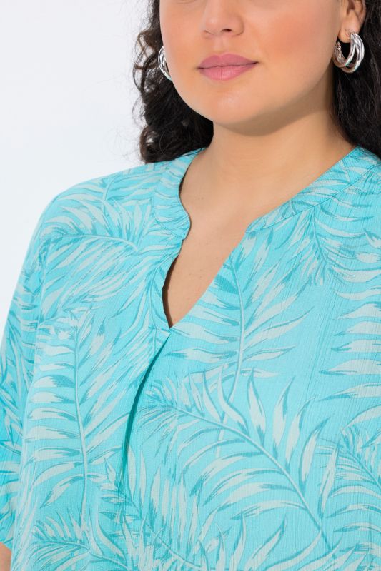 Palm Leaf Short Sleeve Blouse