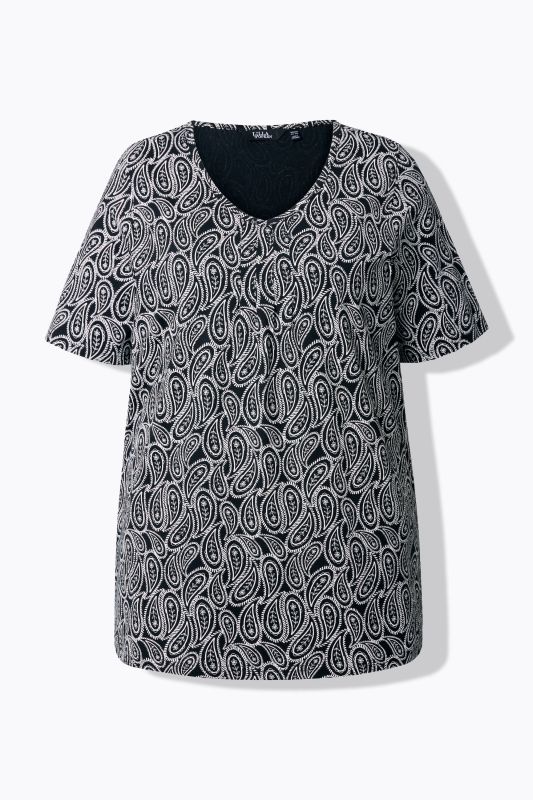 Paisley Short Sleeve V-Neck Tee