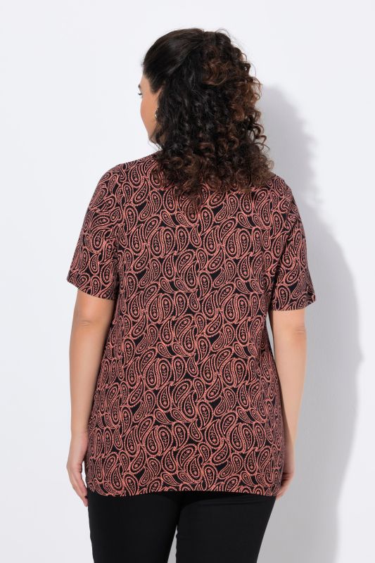 Paisley Short Sleeve V-Neck Tee