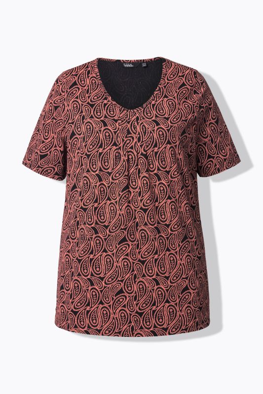 Paisley Short Sleeve V-Neck Tee