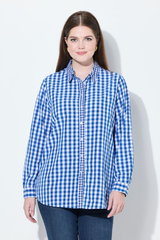 Checkered Long Sleeve Button-Down Shirt