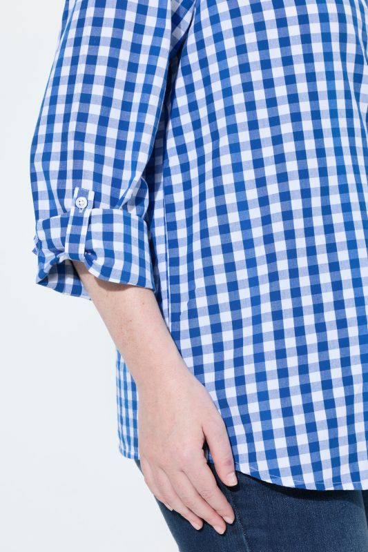 Checkered Long Sleeve Button-Down Shirt