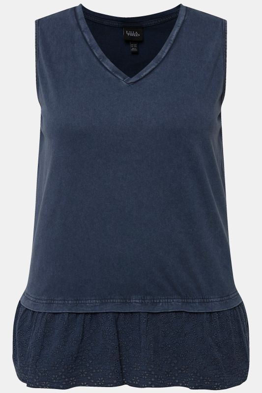 Flounce Peplum Cold Dyed Tank