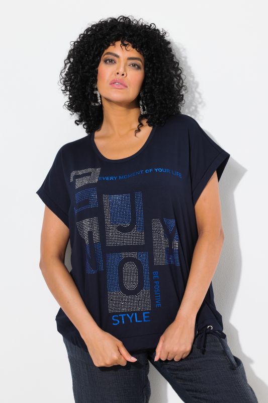 ENJOY Studded Cap Sleeve Graphic Tee