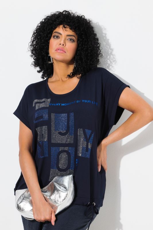 ENJOY Studded Cap Sleeve Graphic Tee