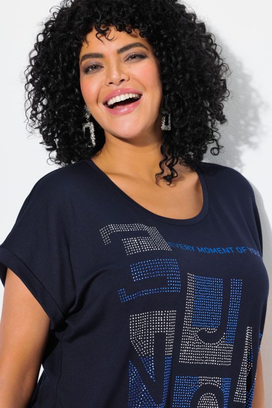 ENJOY Studded Cap Sleeve Graphic Tee