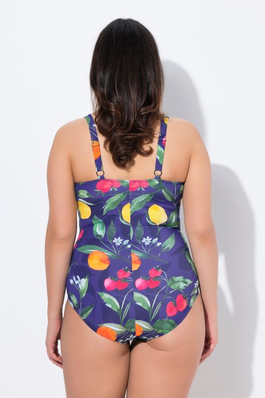 Fruit Print Lace Up Swimsuit