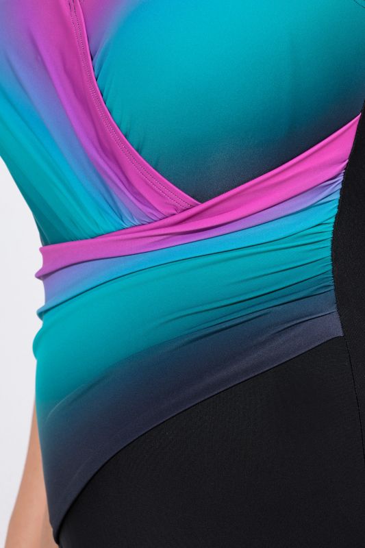 Gradient Wrap Look One Piece Swimsuit