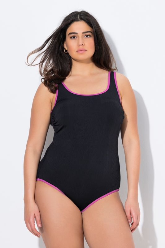 Color Pop Piping One Piece Swimsuit