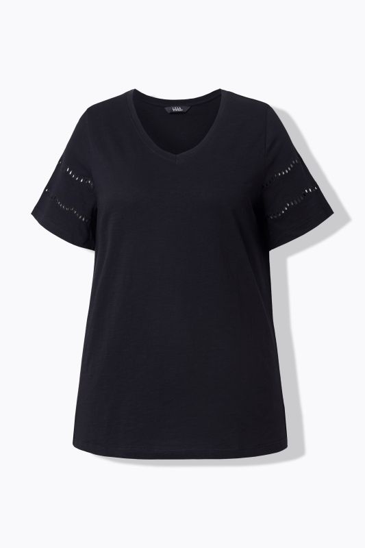 Openwork Detail Short Sleeve Tee