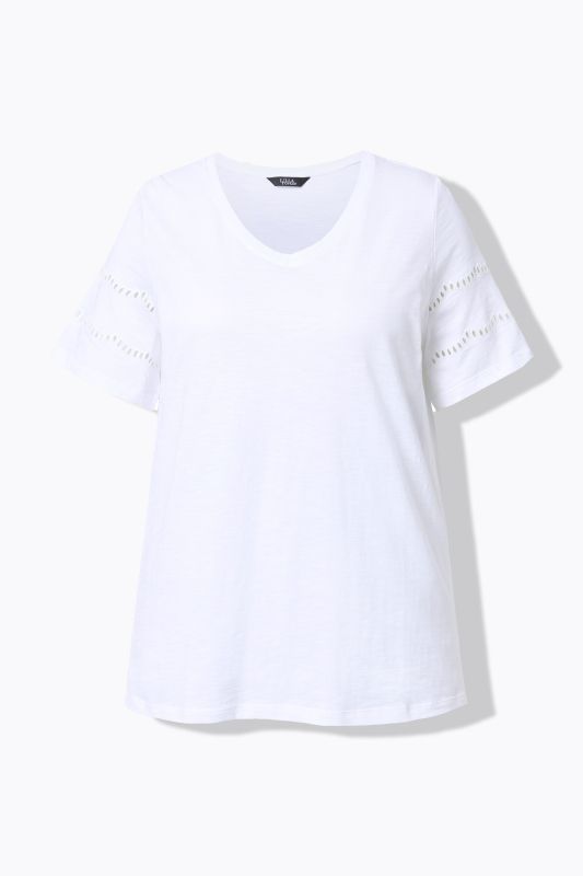 Openwork Detail Short Sleeve Tee