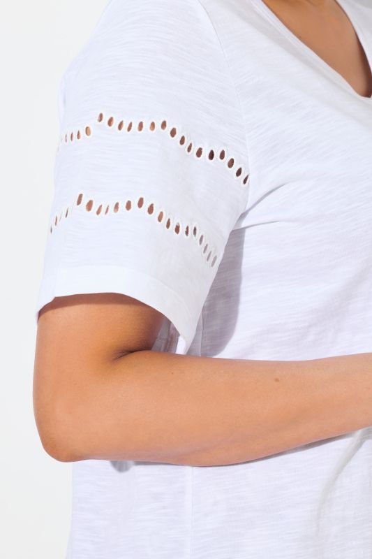 Openwork Detail Short Sleeve Tee