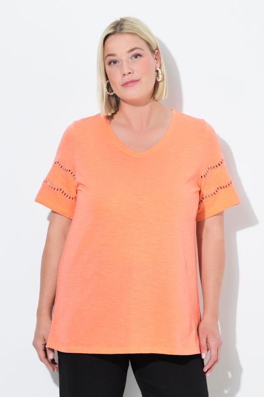 Openwork Detail Short Sleeve Tee