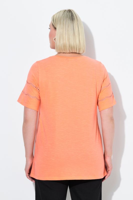 Openwork Detail Short Sleeve Tee