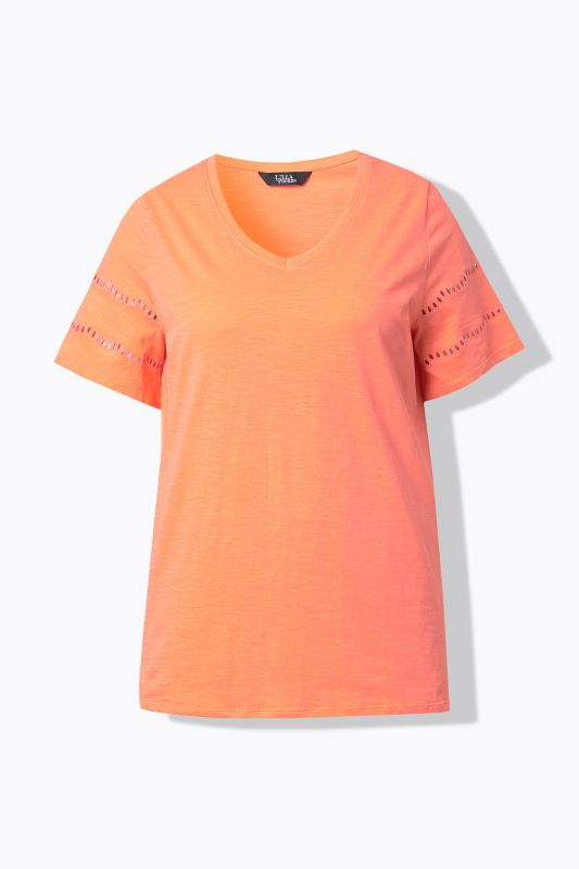 Openwork Detail Short Sleeve Tee