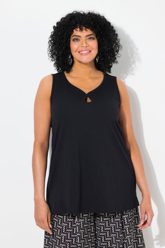 Keyhole Cutout Sweetheart Neckline Tank Top