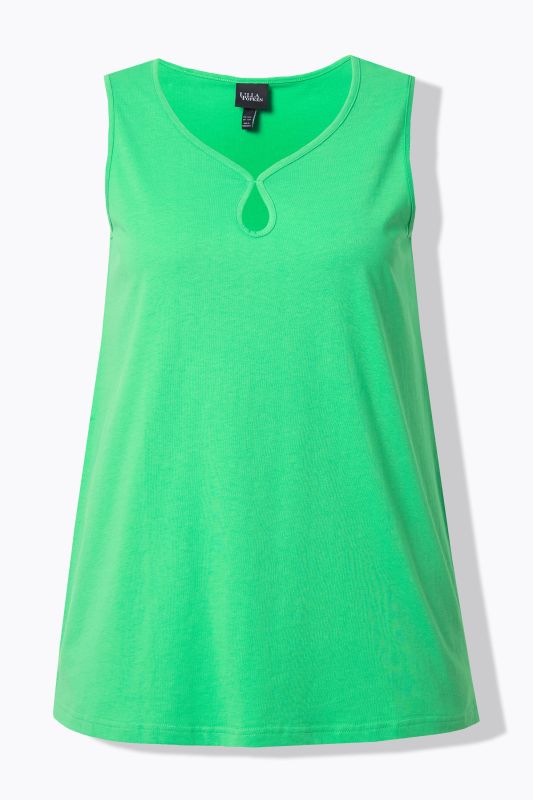 Keyhole Cutout Sweetheart Neckline Tank Top