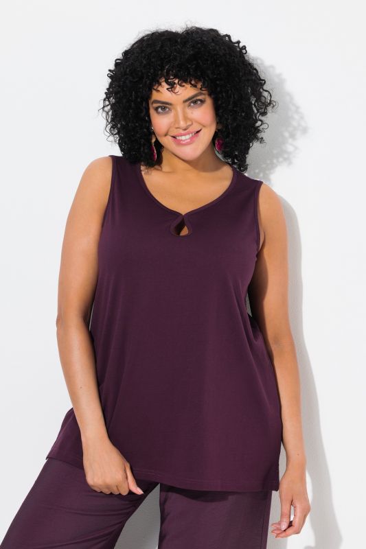 Keyhole Cutout Sweetheart Neckline Tank Top