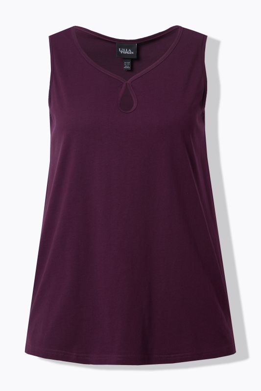 Keyhole Cutout Sweetheart Neckline Tank Top