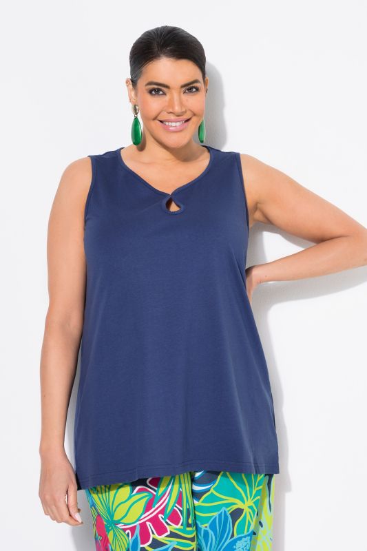 Keyhole Cutout Sweetheart Neckline Tank Top