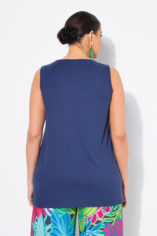 Keyhole Cutout Sweetheart Neckline Tank Top