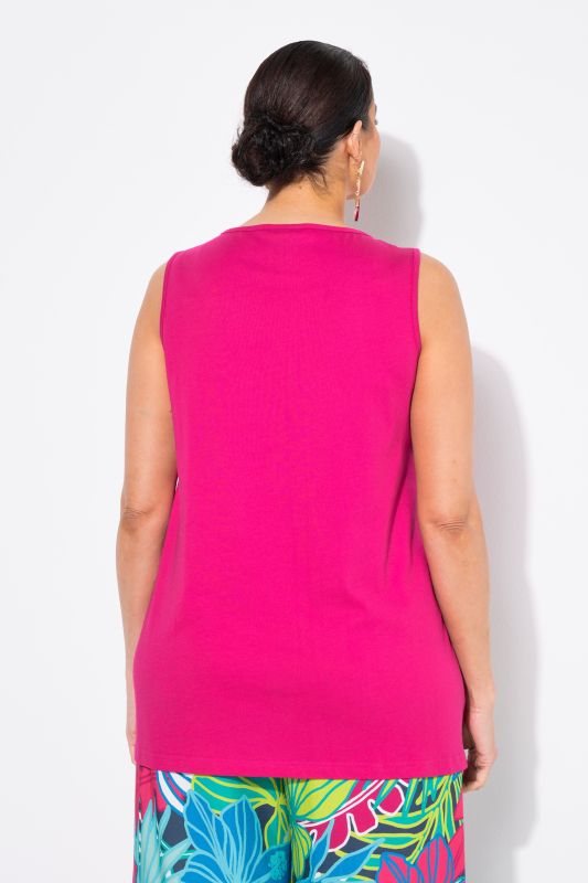Keyhole Cutout Sweetheart Neckline Tank Top