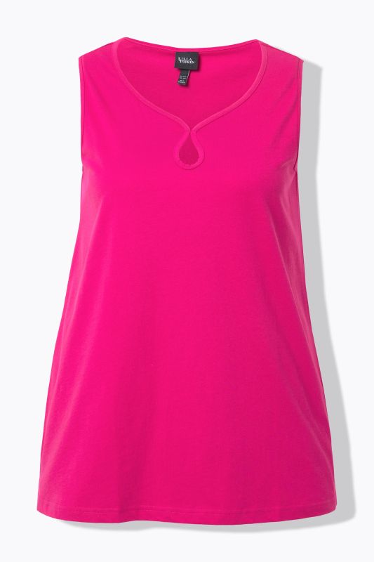 Keyhole Cutout Sweetheart Neckline Tank Top