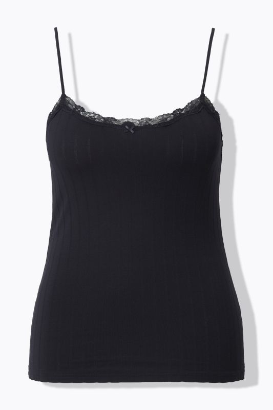 Openwork Stripe Spaghetti Strap Camisole