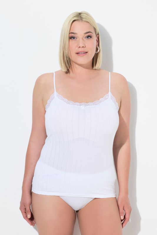 Openwork Stripe Spaghetti Strap Camisole