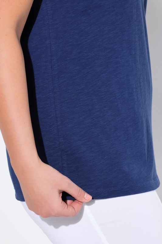 Palm Tree Embroidered Cap Sleeve Tee