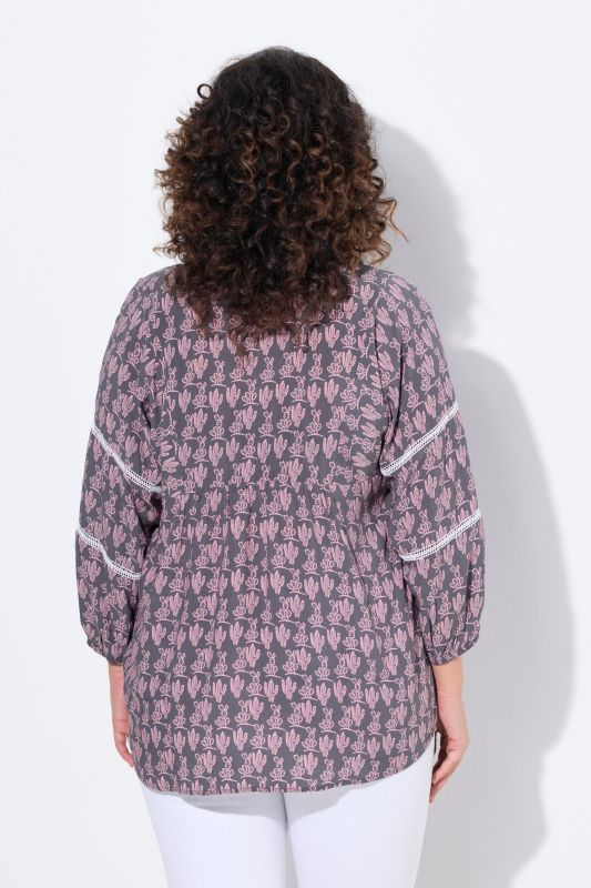 Cactus Print 3/4 Sleeve Blouse